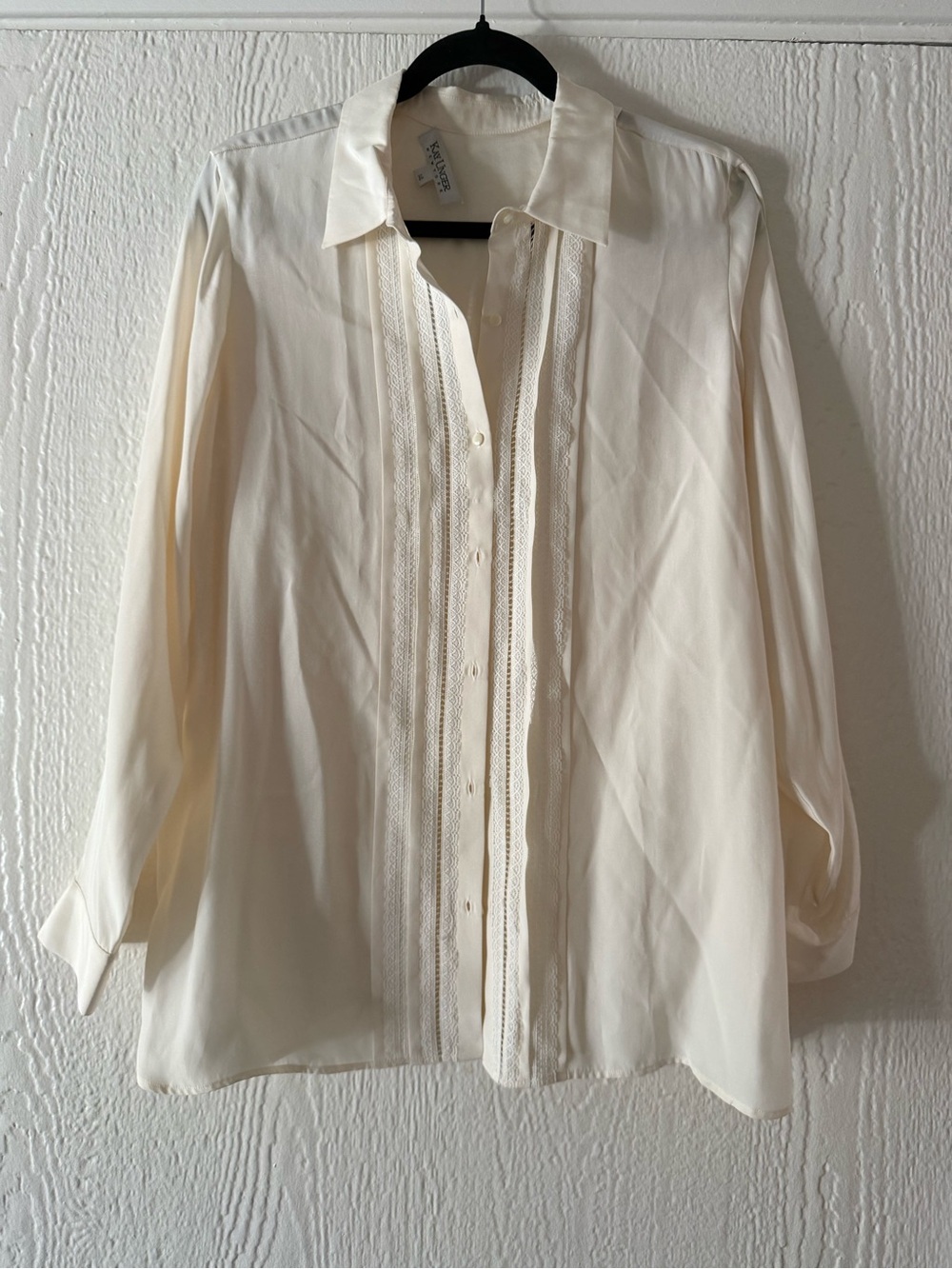 Kay Unger Cream Button-Front Blouse